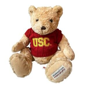 Vintage Herrington Teddy Bears USC Knit Sweater Plush Stuffed Collegiate 15"